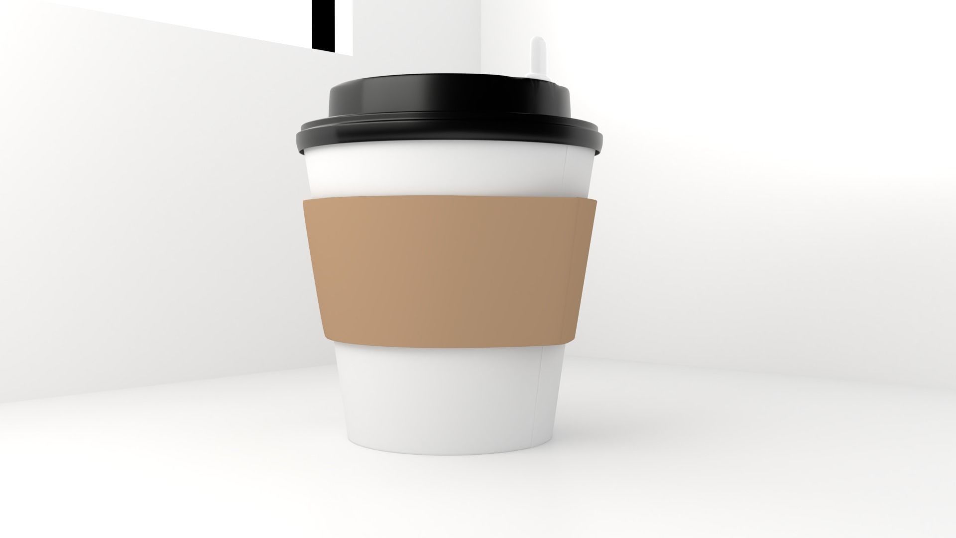 Small Paper Cup with Java Jacket and Stopper 3D model_1