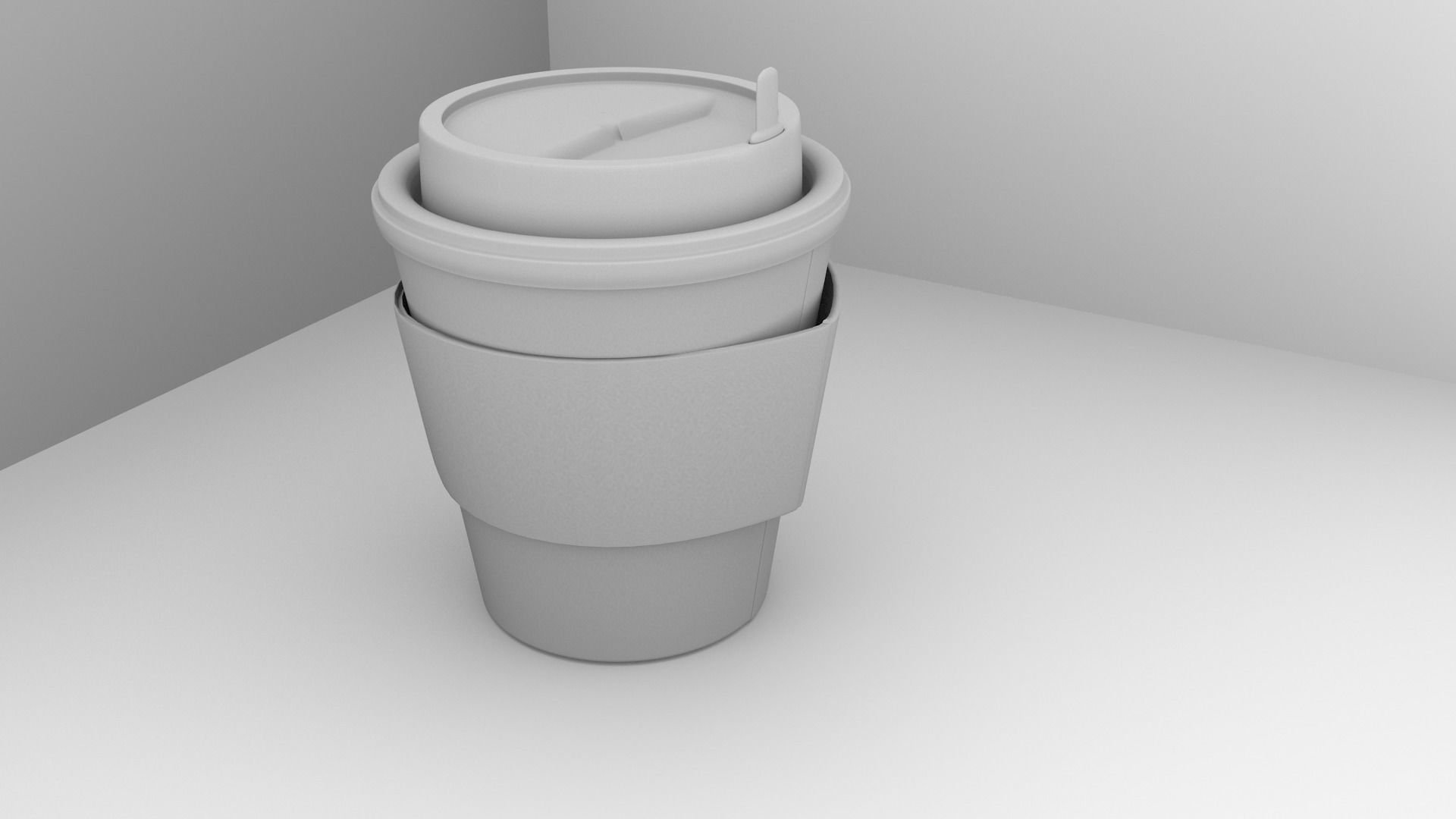 Small Paper Cup with Java Jacket and Stopper 3D model_6