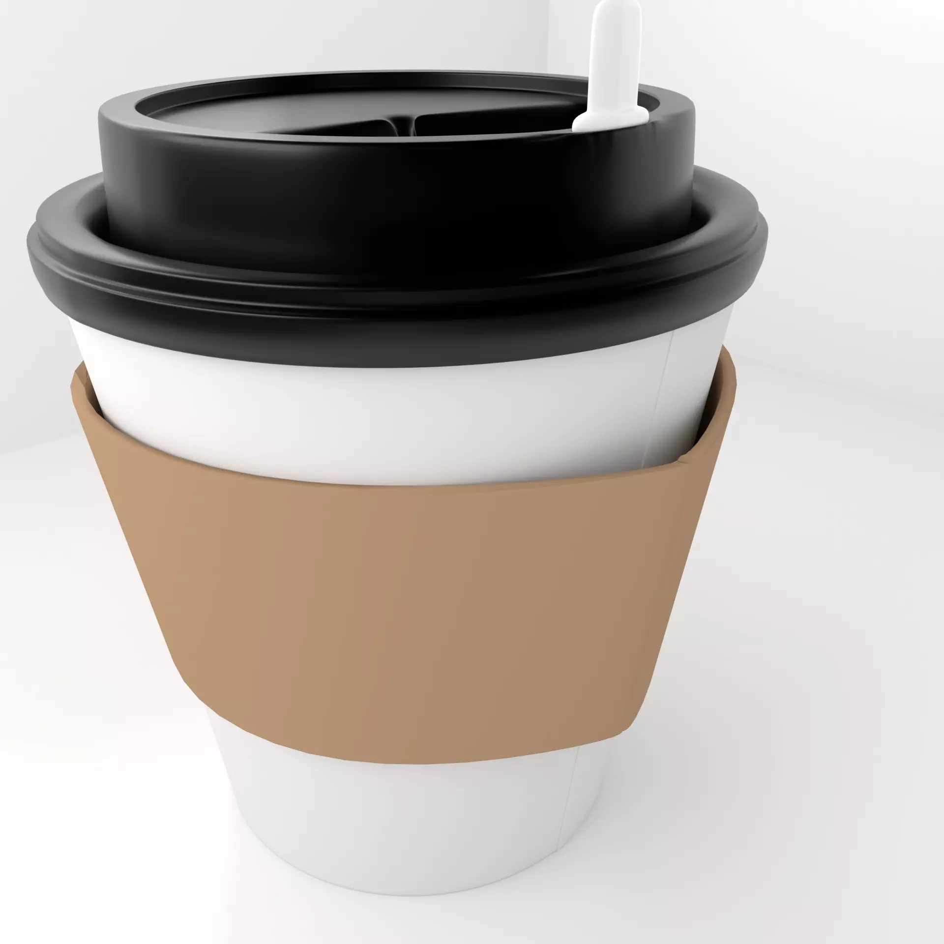 Small Paper Cup with Java Jacket and Stopper 3D model_0