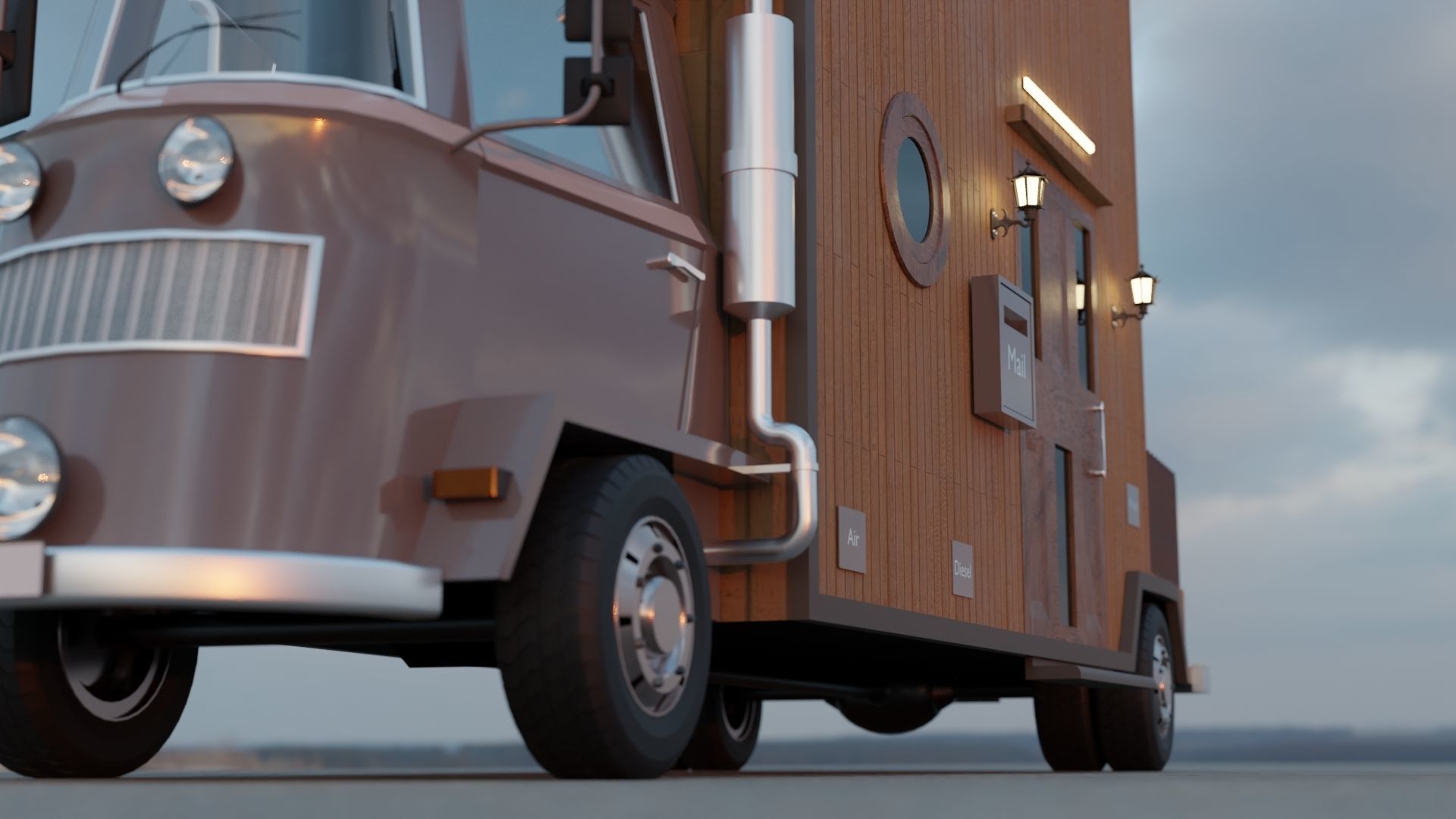 Caravan Truck House Low-poly 3D model Low-poly 3D model_7