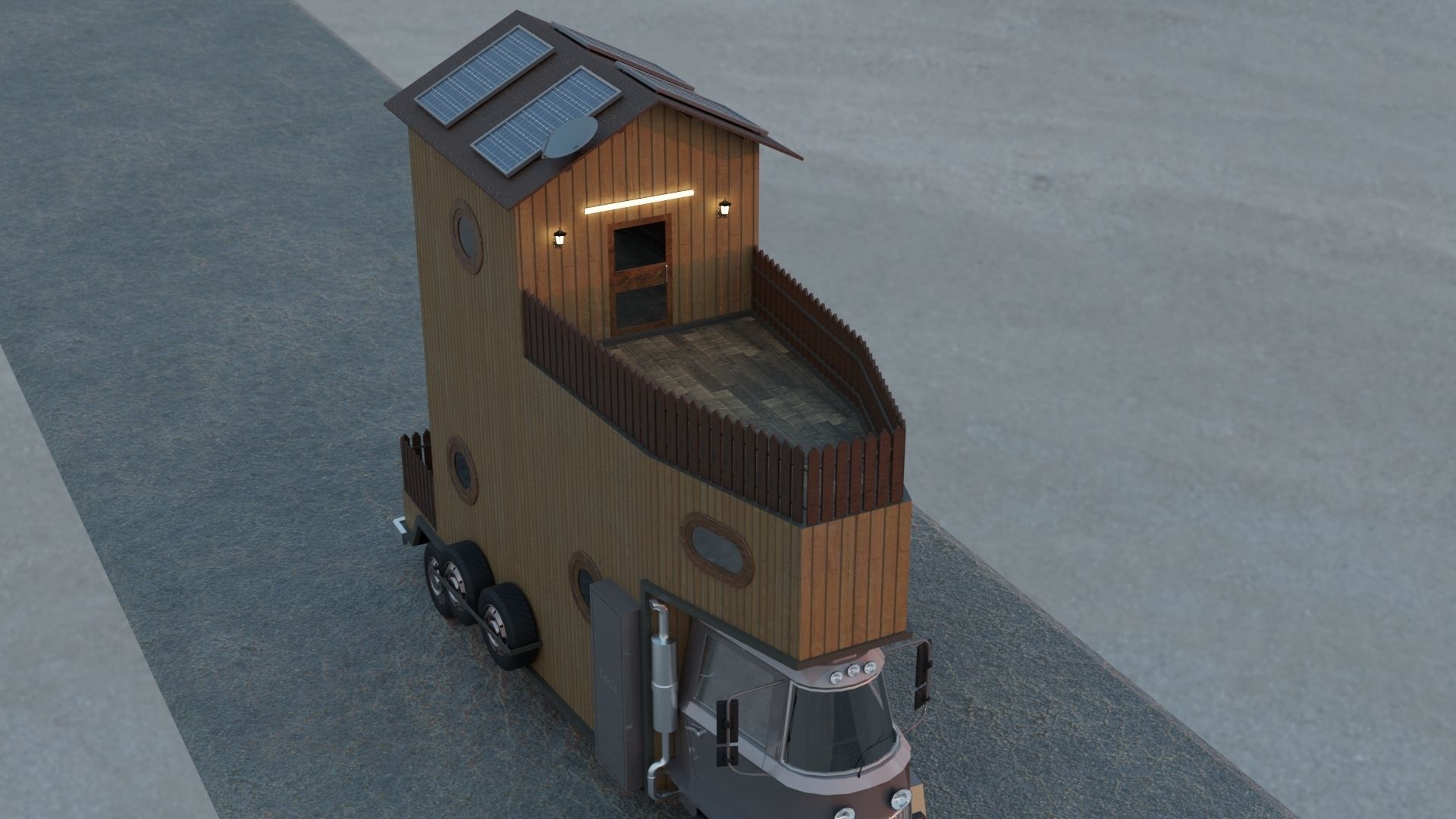 Caravan Truck House Low-poly 3D model Low-poly 3D model_3