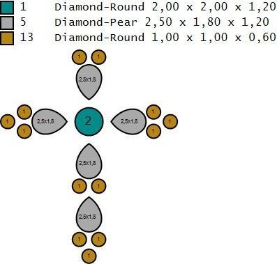 Cross with gems 3D print model_7