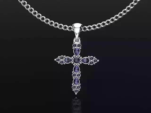 Cross with gems