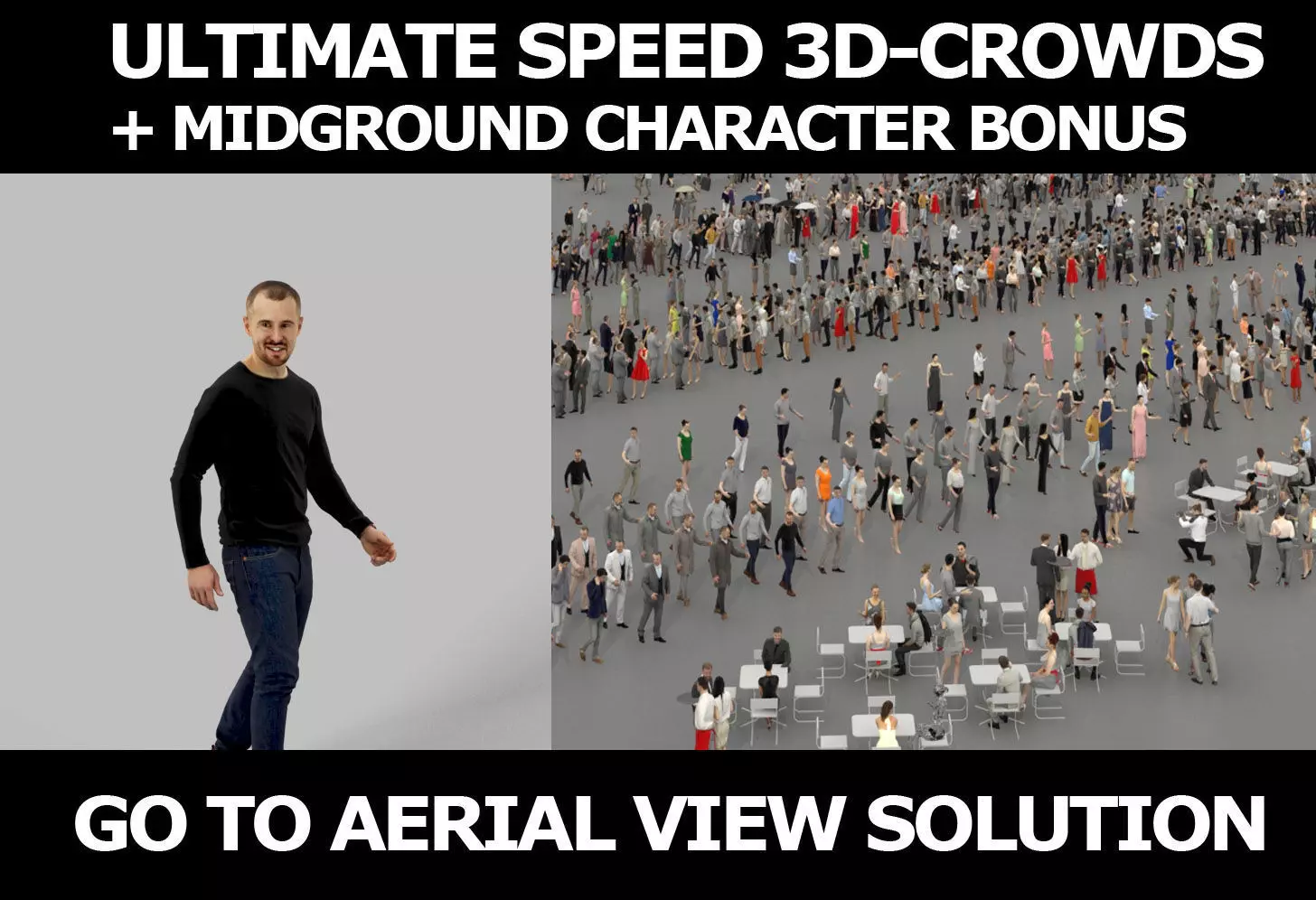 3d crowds and Master in Jeans A midground Casual Man Walking 3D Model Collection_0