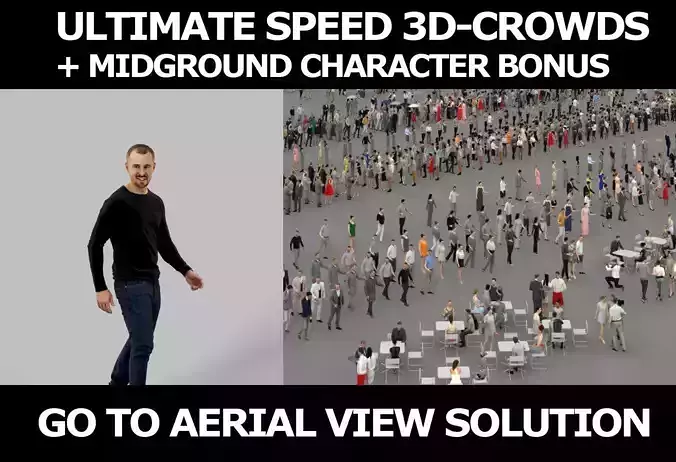 3d crowds and Master in Jeans A midground Casual Man Walking  3D Model Collection