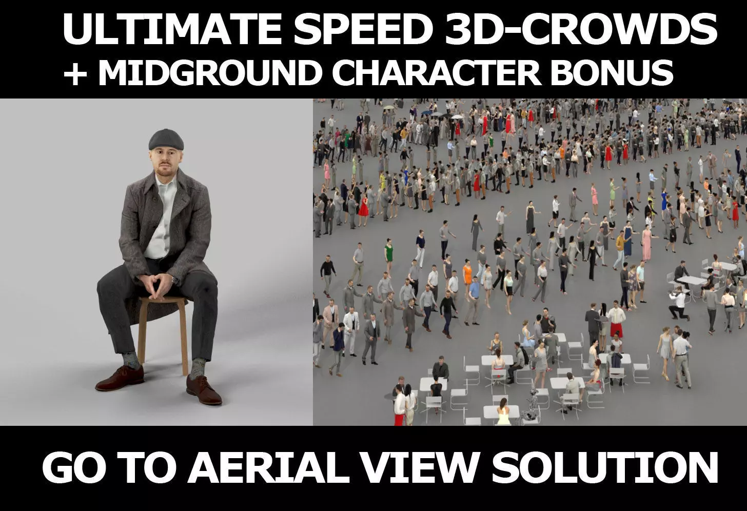 3d peopla and Master A midground cap Casual sitting winter Man 3D Model Collection_0