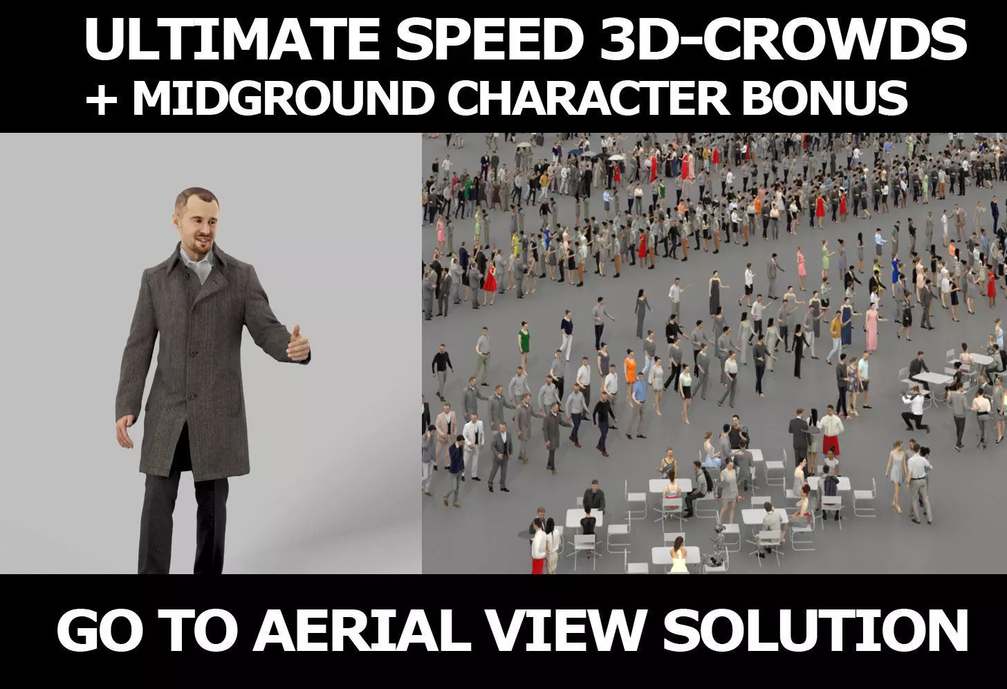 3d crowds and Master A midground winter business man gesturing 3D Model Collection_0