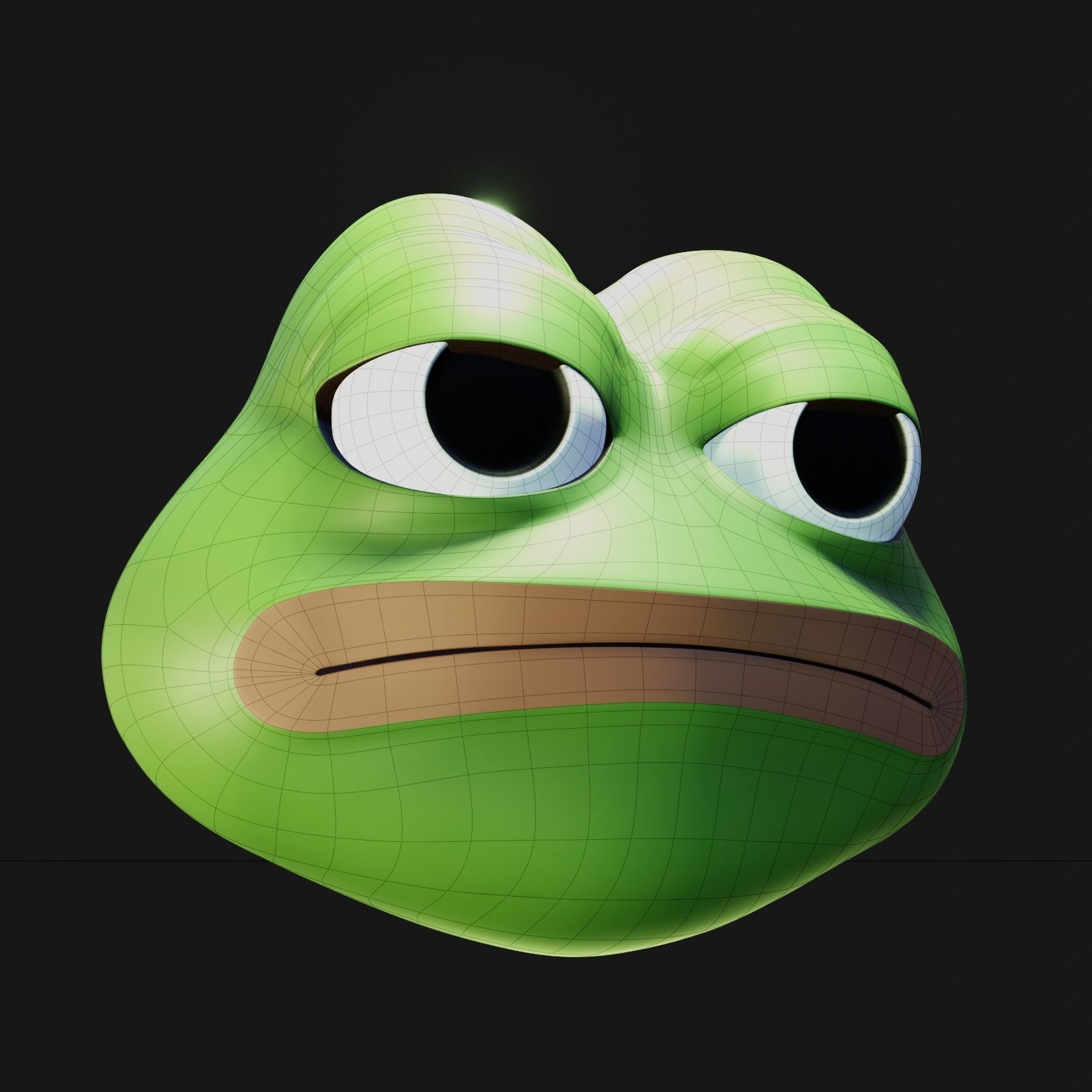 Unamused Pepe Low-poly 3D model_15