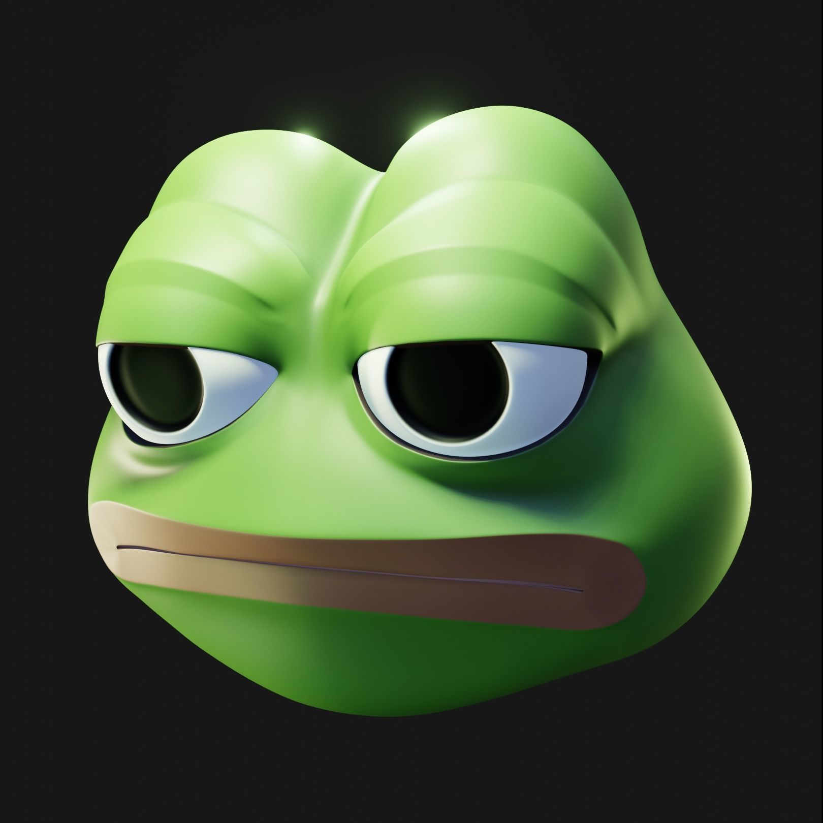 Unamused Pepe Low-poly 3D model_7