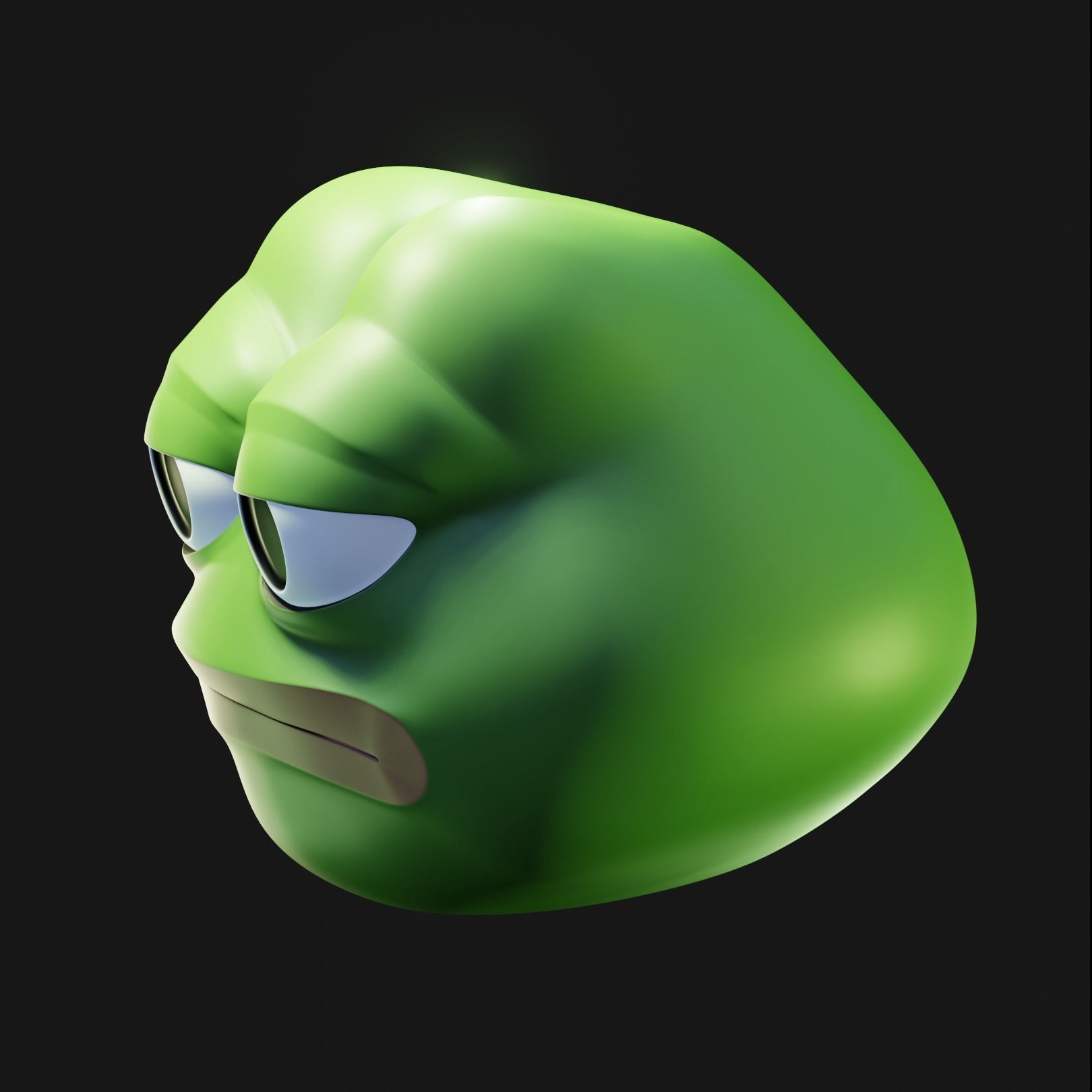 Unamused Pepe Low-poly 3D model_5