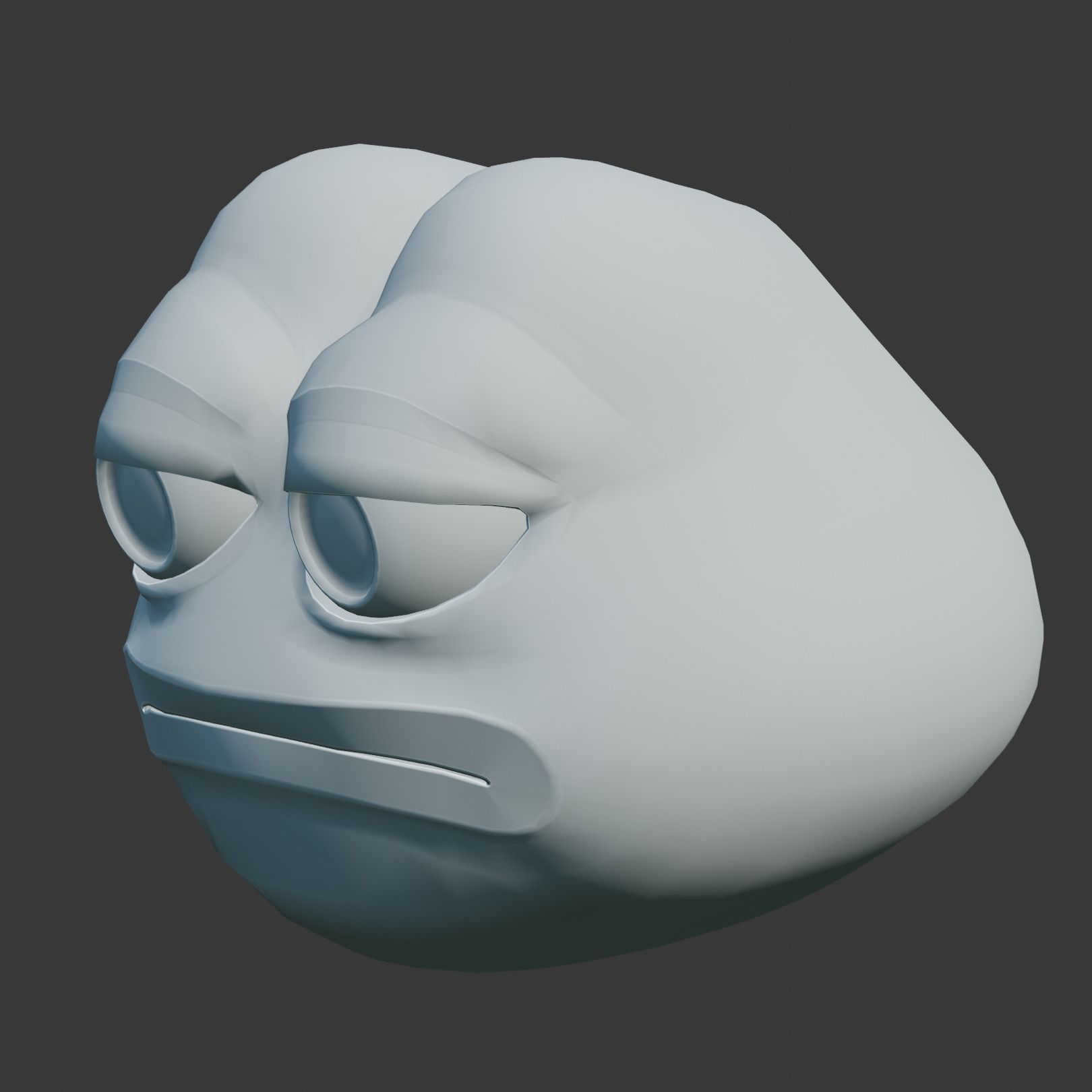 Unamused Pepe Low-poly 3D model_35