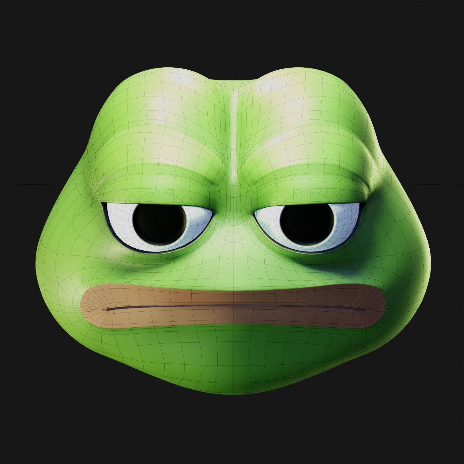 Unamused Pepe Low-poly 3D model_17