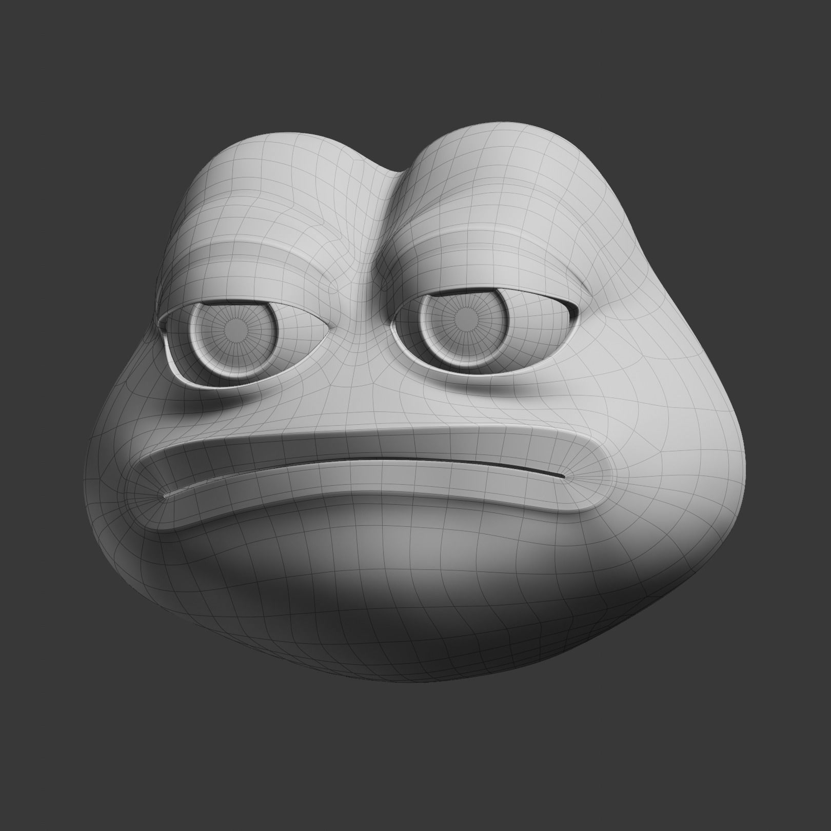 Unamused Pepe Low-poly 3D model_21