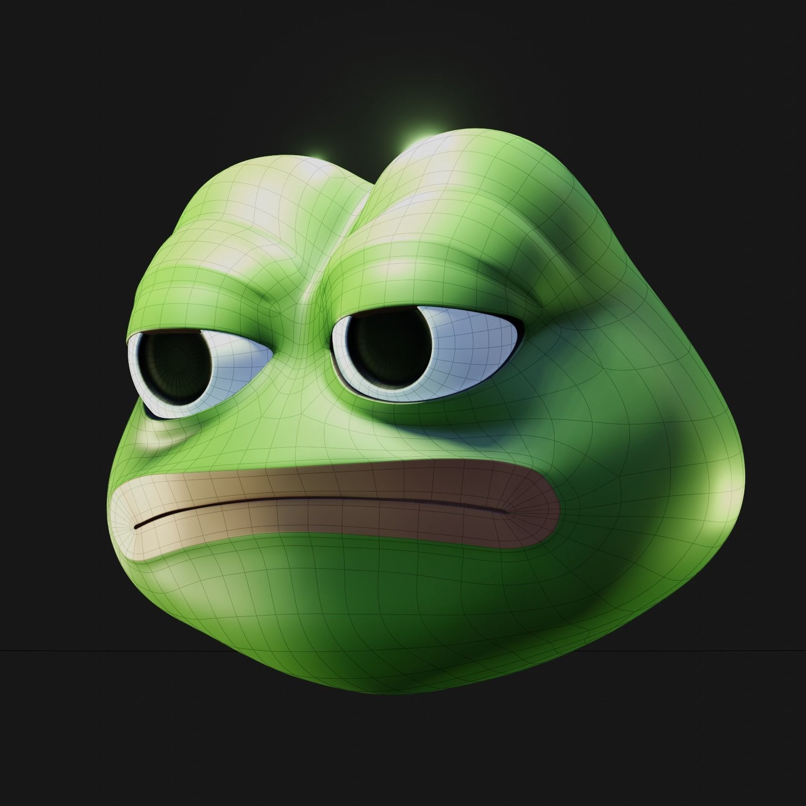 Unamused Pepe Low-poly 3D model_18