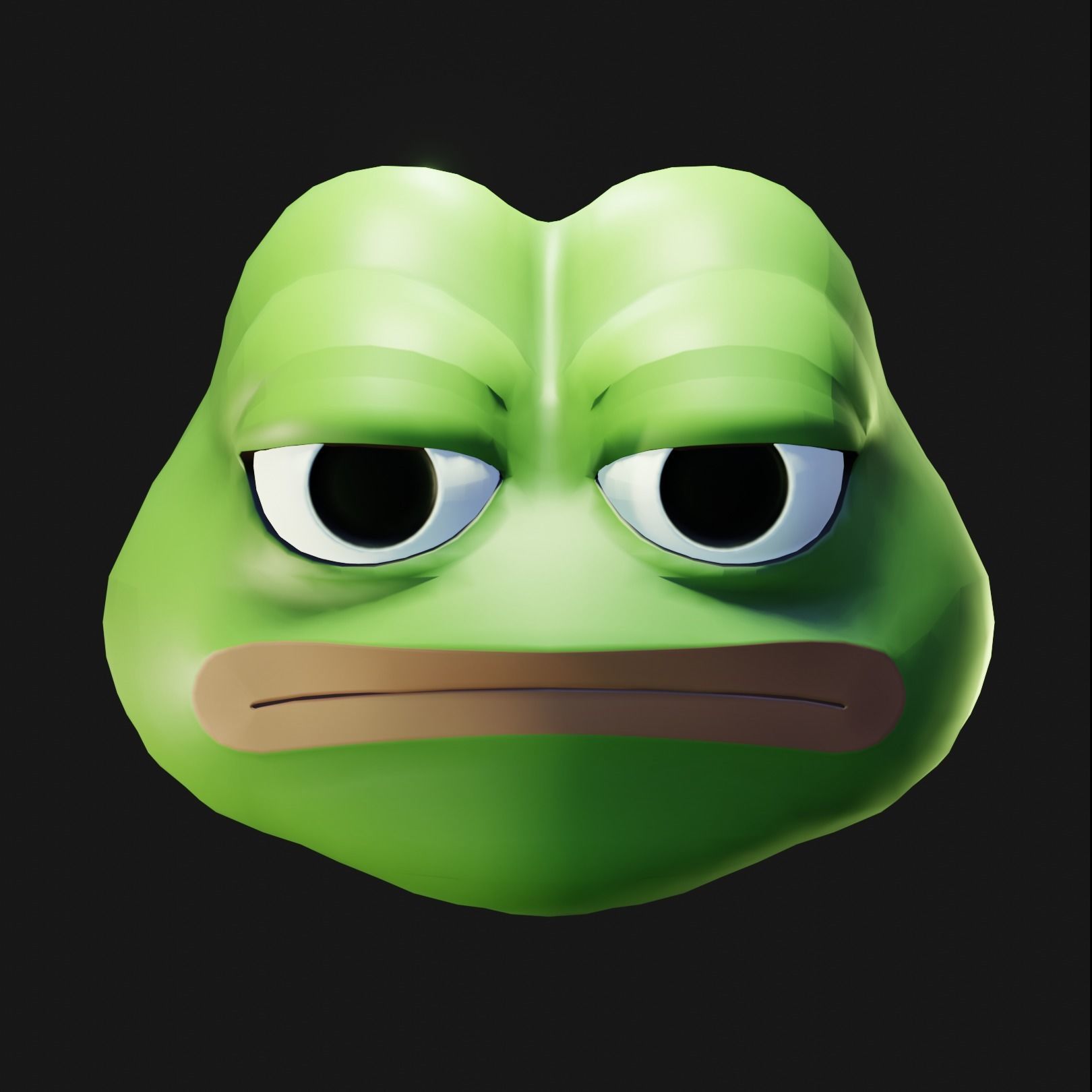 Unamused Pepe Low-poly 3D model_31