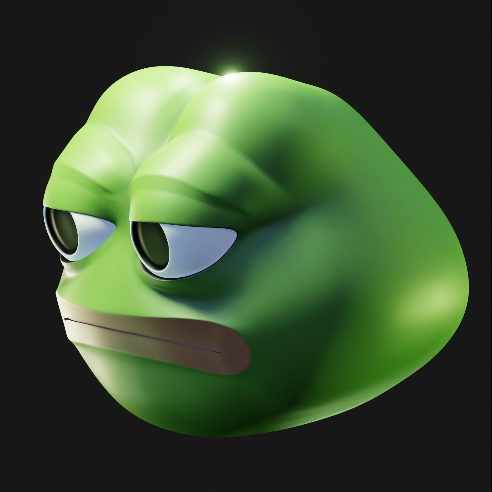 Unamused Pepe Low-poly 3D model_8