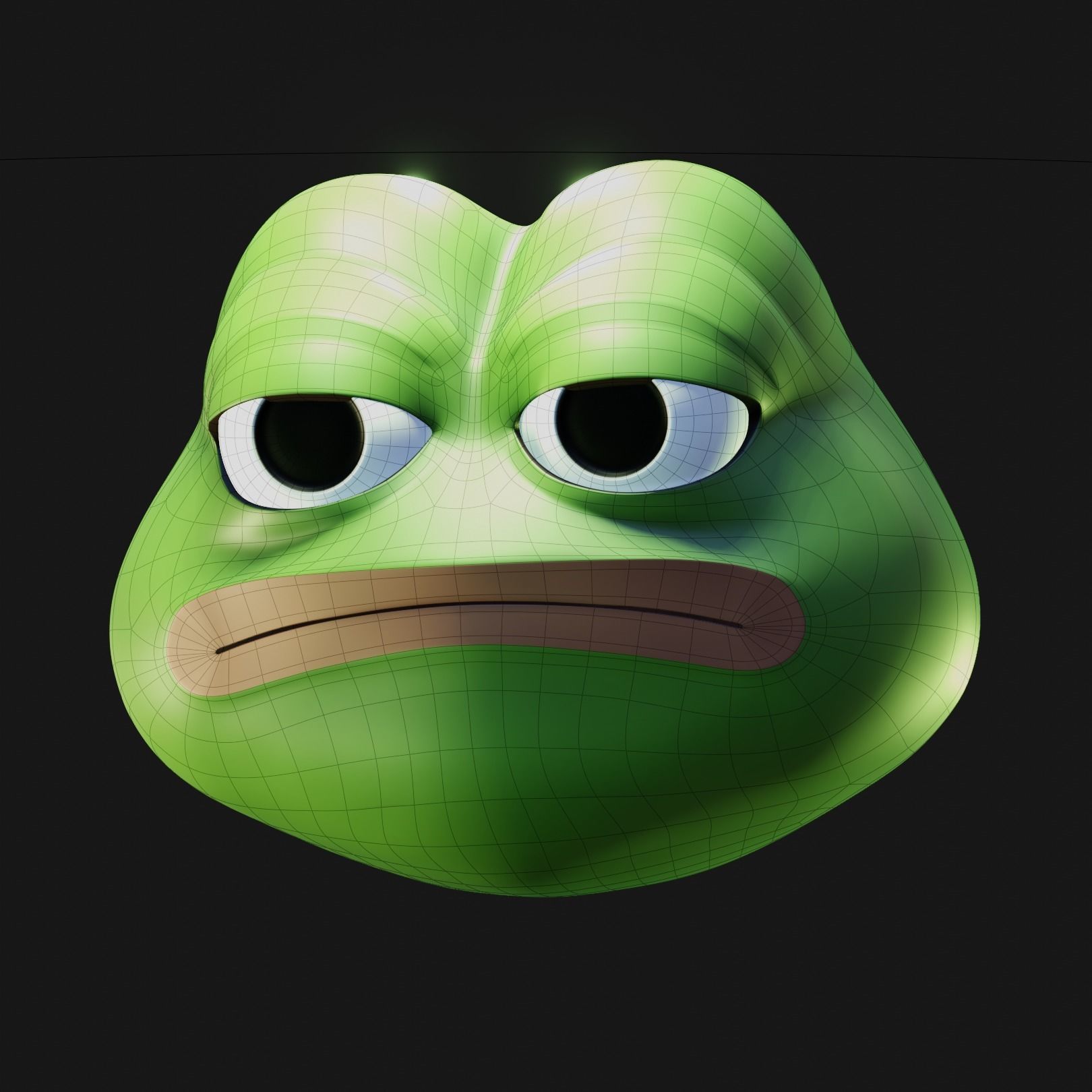 Unamused Pepe Low-poly 3D model_12