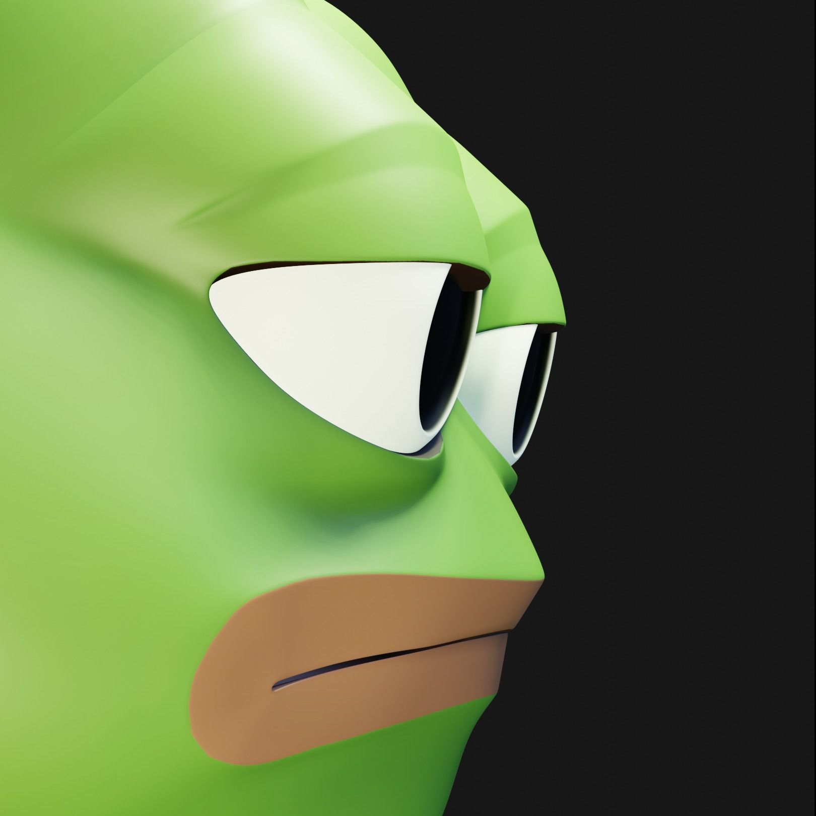 Unamused Pepe Low-poly 3D model_10