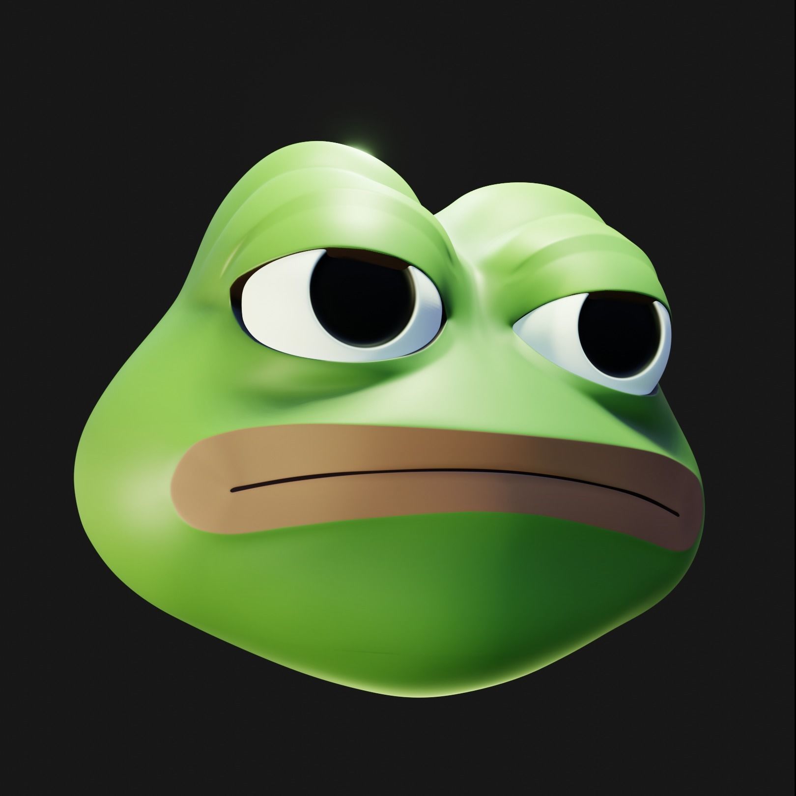 Unamused Pepe Low-poly 3D model_6