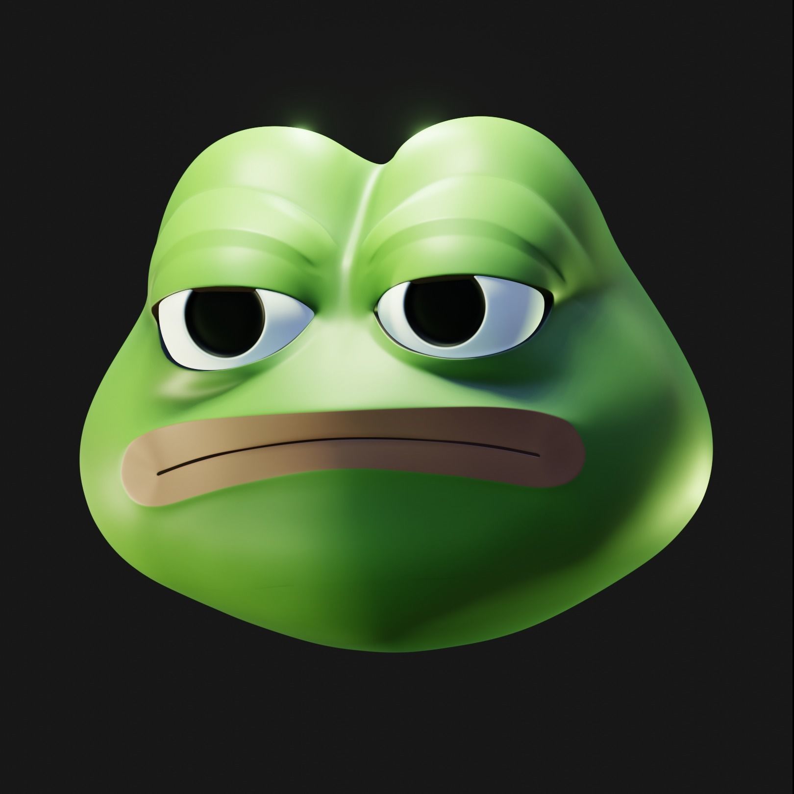 Unamused Pepe Low-poly 3D model_9