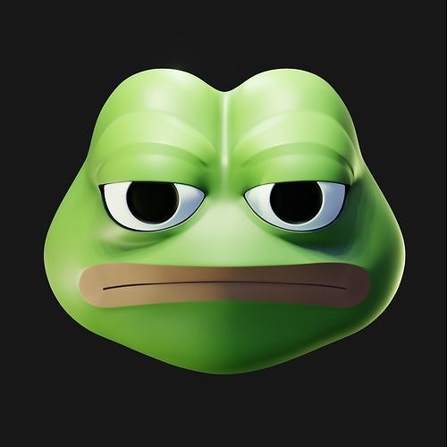 Unamused Pepe Low-poly 3D model