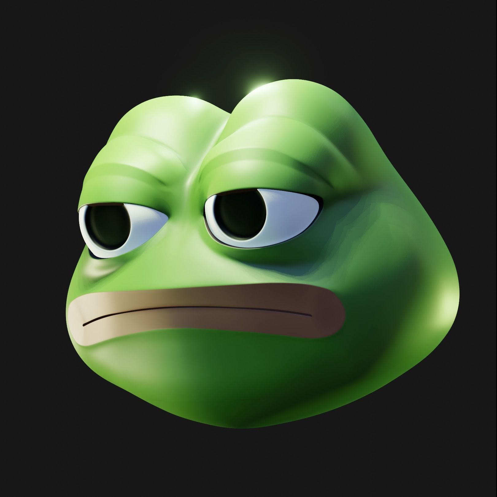 Unamused Pepe Low-poly 3D model_2