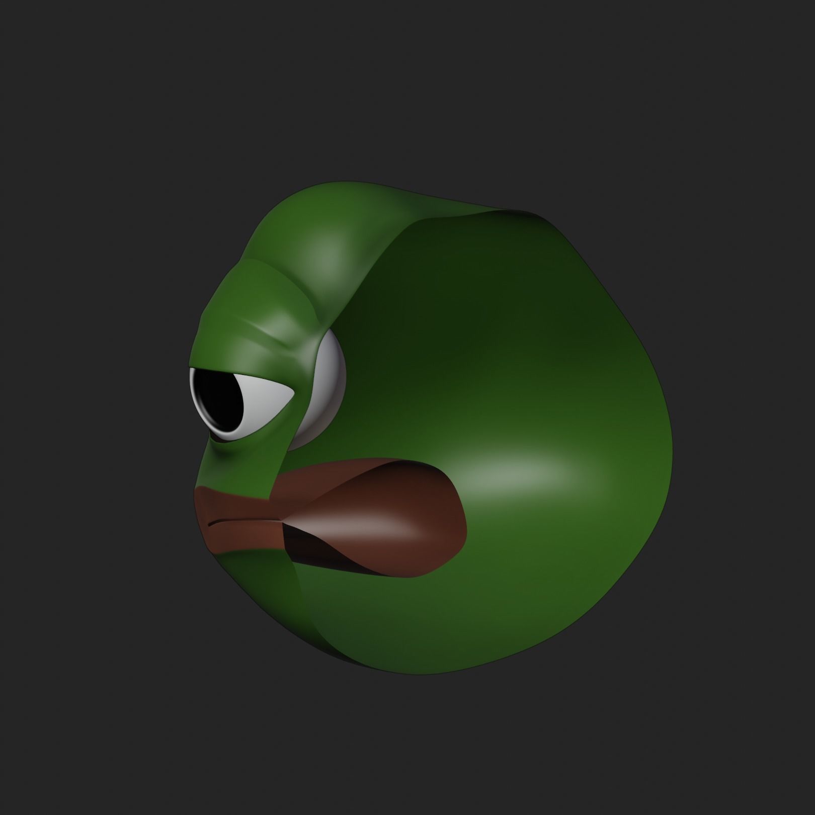 Unamused Pepe Low-poly 3D model_11