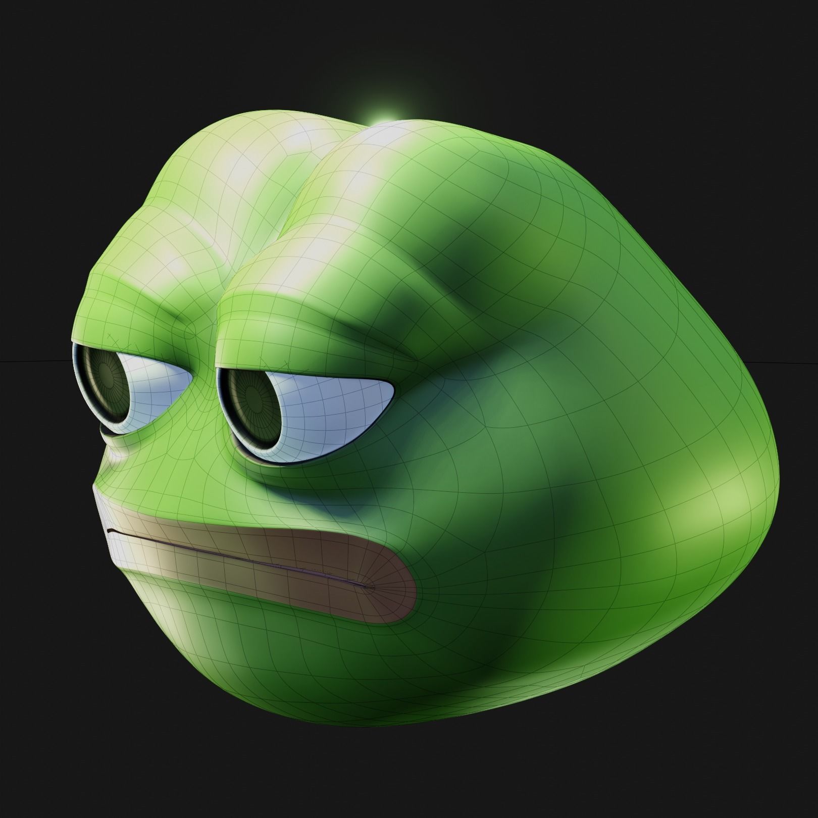 Unamused Pepe Low-poly 3D model_13