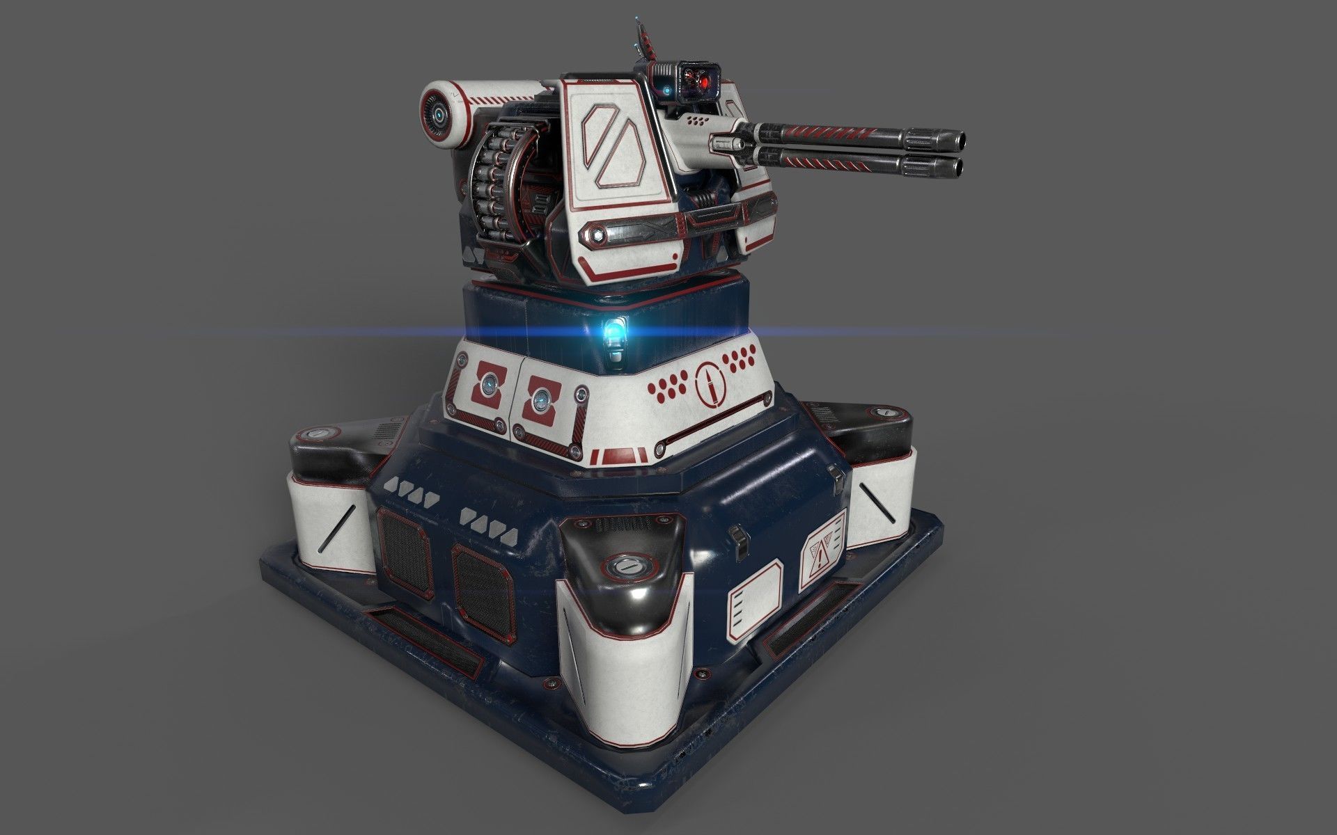 Small 30mm Autocannon 3D model animated | CGTrader
