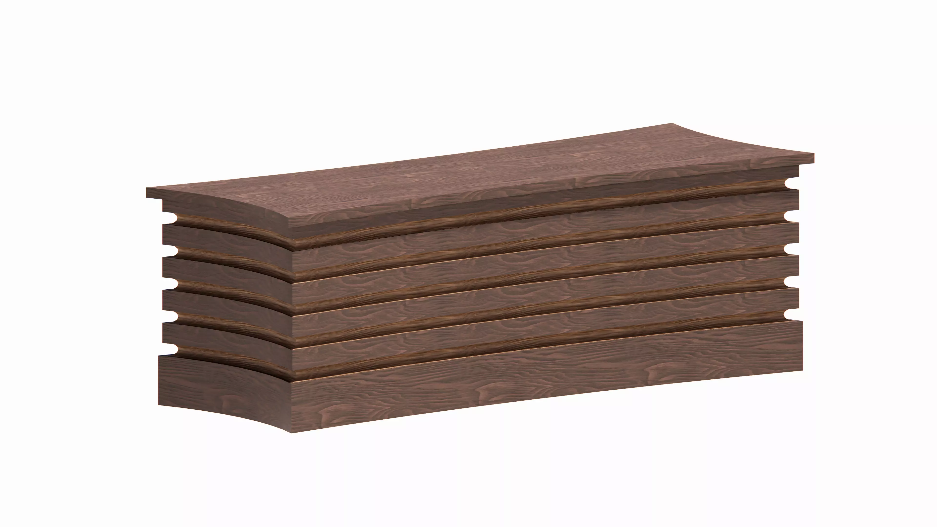 table stack of wooden shelves 3D model_0
