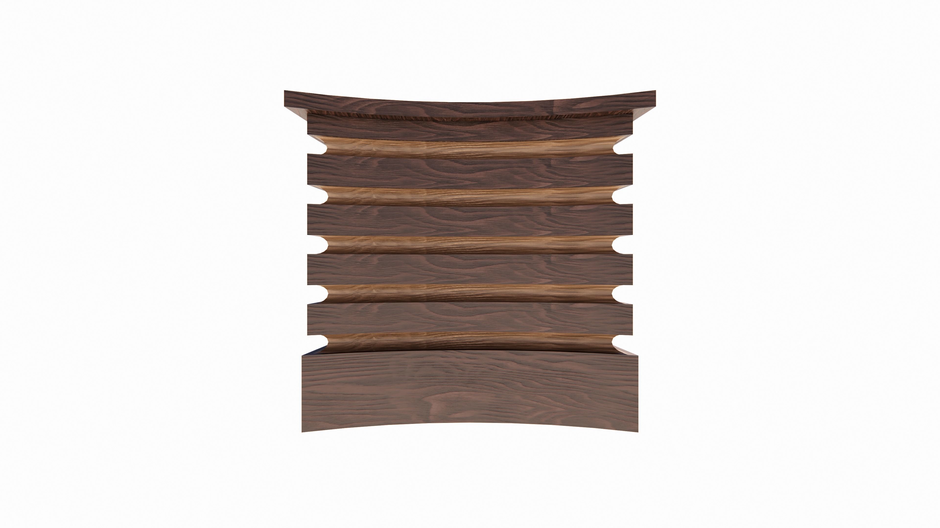 table stack of wooden shelves 3D model_2