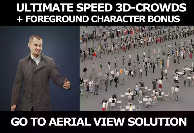 3d crowds and Master A Foreground Walking Business Man 3D Model Collection