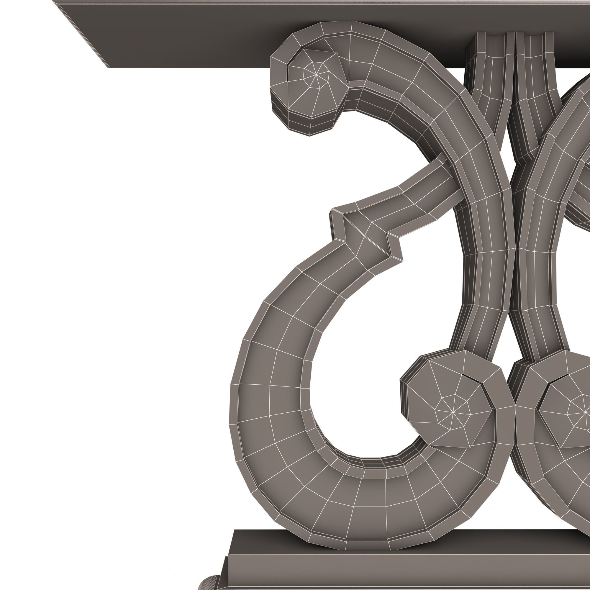 Luxury Console Table 01 Low-poly 3D model_15
