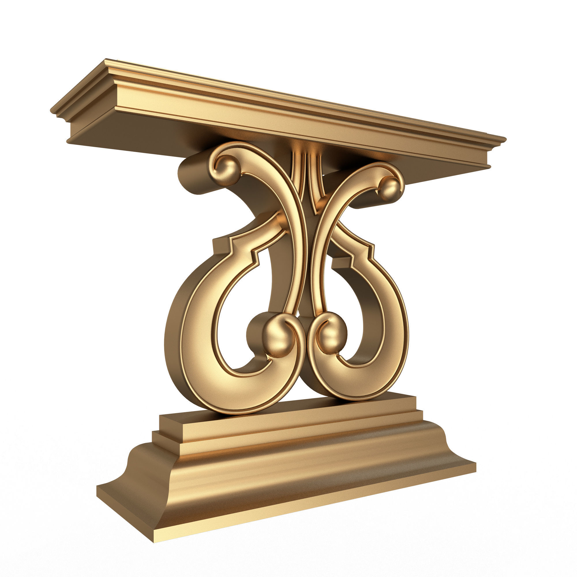 Luxury Console Table 01 Low-poly 3D model_2