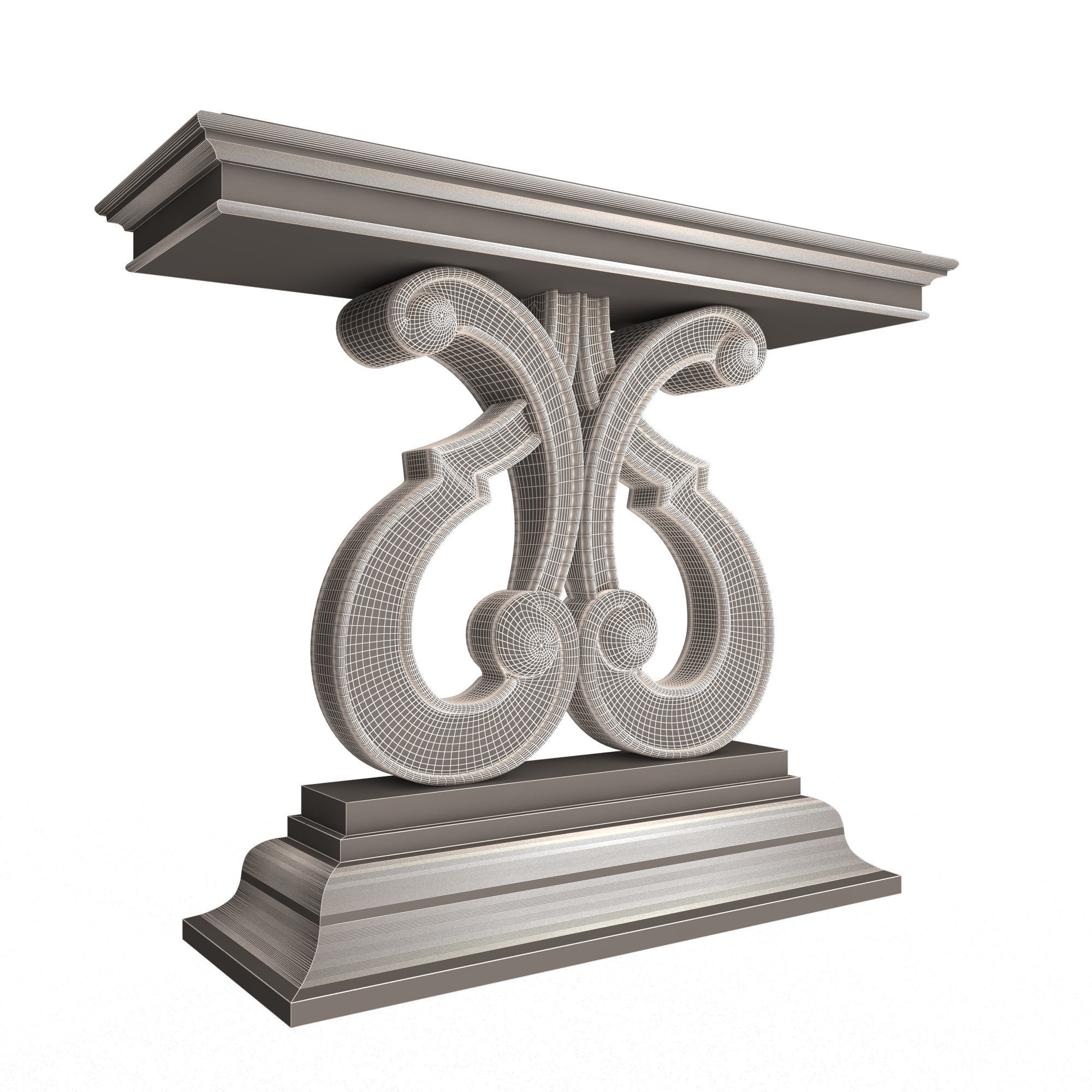 Luxury Console Table 01 Low-poly 3D model_7