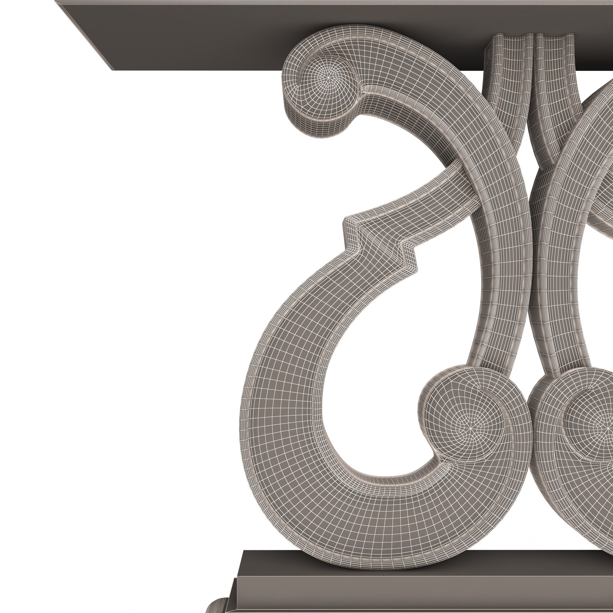 Luxury Console Table 01 Low-poly 3D model_9
