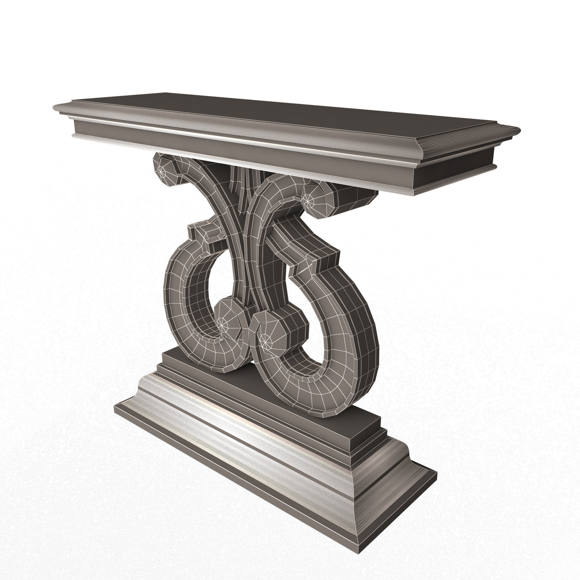 Luxury Console Table 01 Low-poly 3D model_14