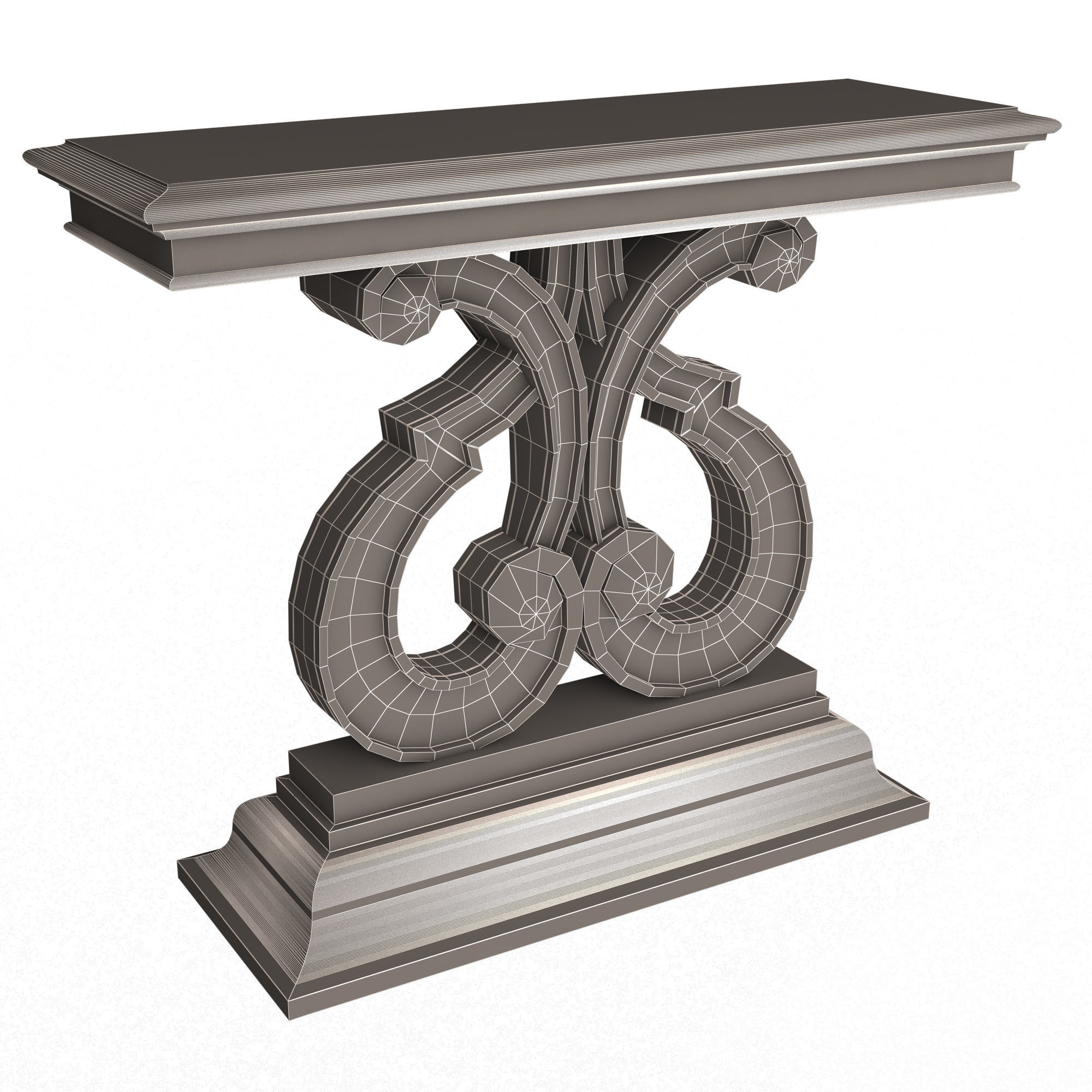 Luxury Console Table 01 Low-poly 3D model_17