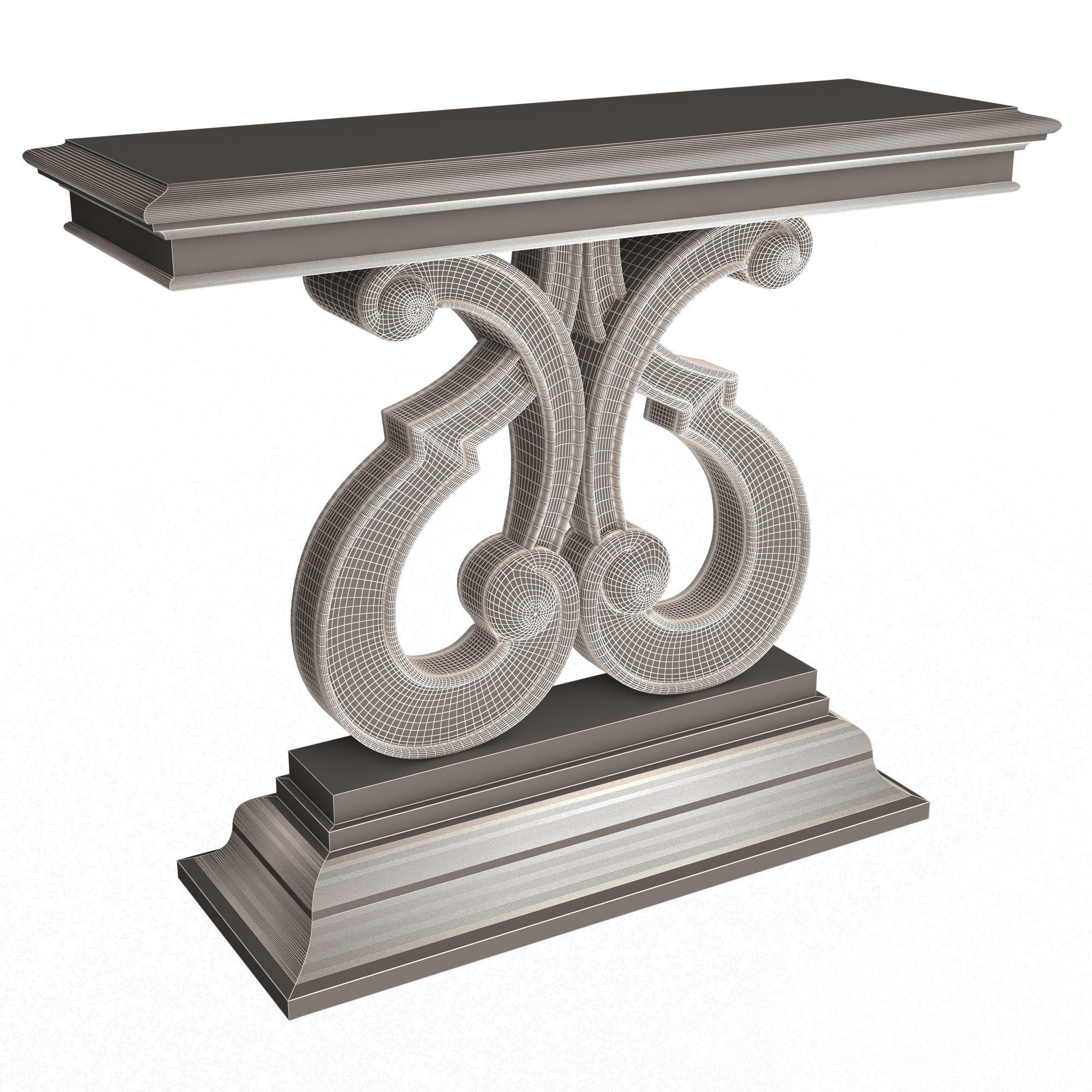 Luxury Console Table 01 Low-poly 3D model_11