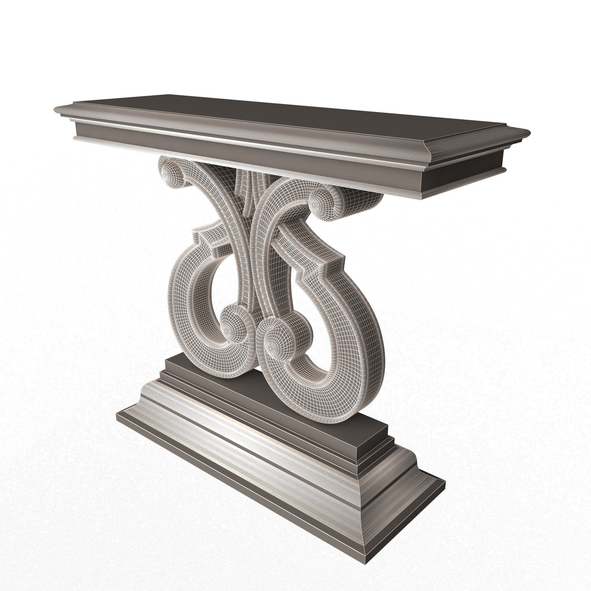 Luxury Console Table 01 Low-poly 3D model_8