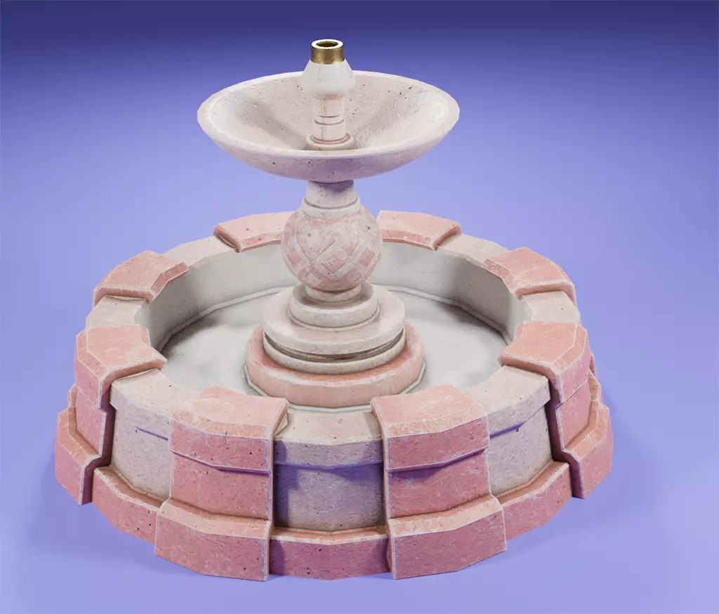 Fountain 2 made of marble Free low-poly 3D model