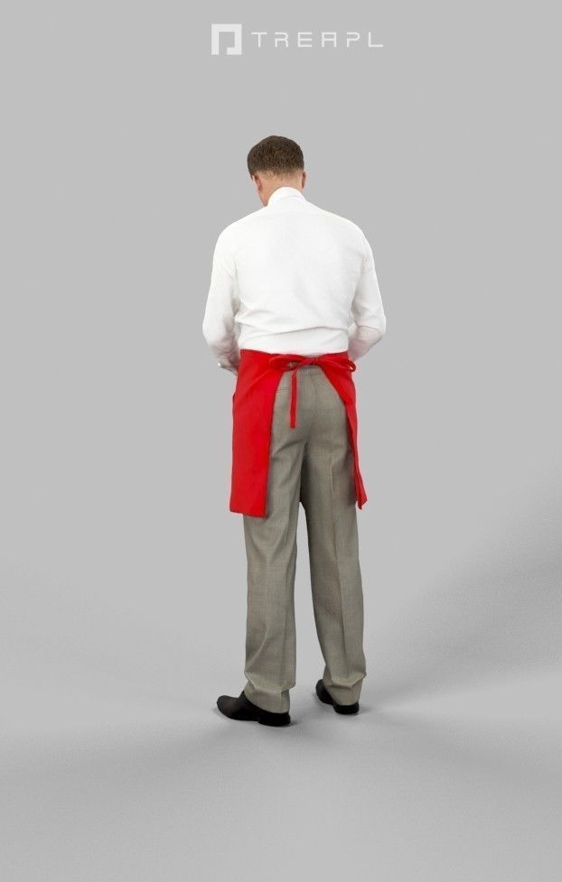 3d crowds Mistery taking order A midground Man Waiter  3D Model Collection_16