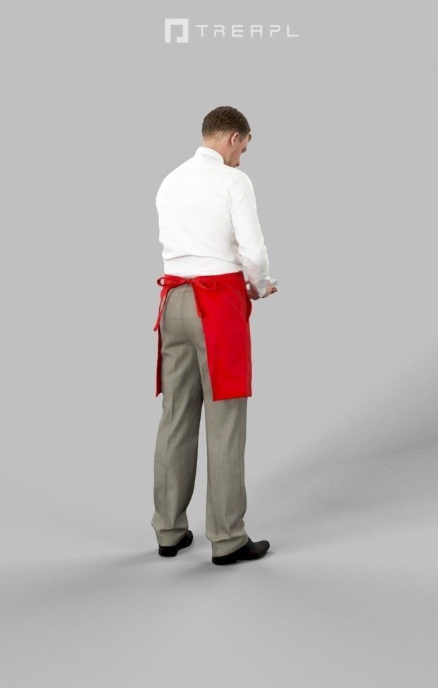 3d crowds Mistery taking order A midground Man Waiter  3D Model Collection_15