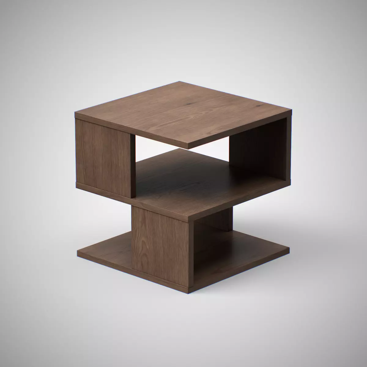 Kaiya End Table Oak dark finish Low-poly 3D model