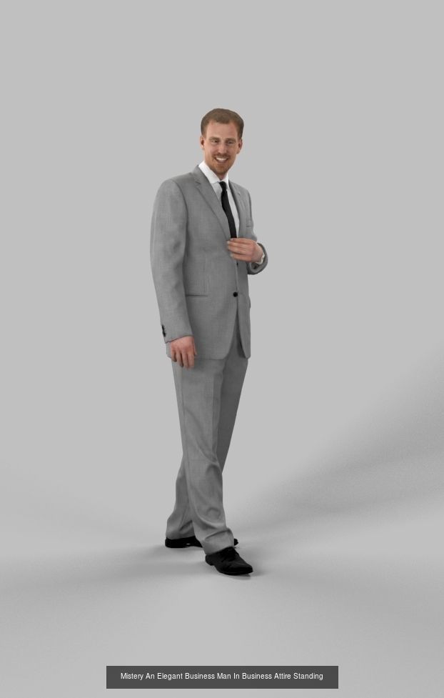 3d crowds Mistery listening Elegant Business Man 3D Model Collection_1