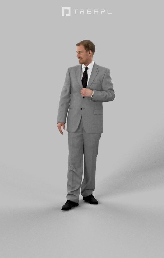 3d crowds Mistery listening Elegant Business Man 3D Model Collection_12