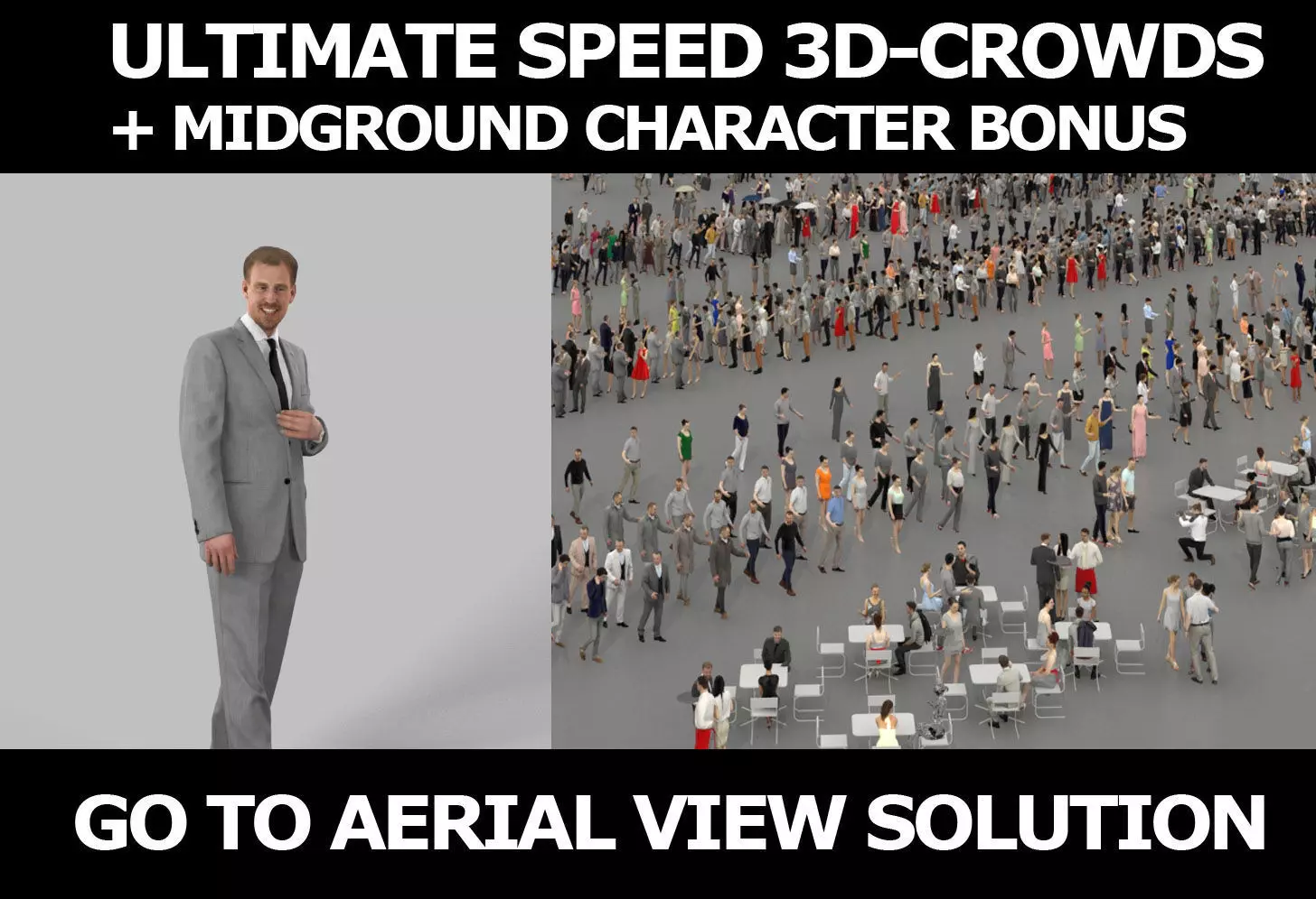 3d crowds Mistery listening Elegant Business Man 3D Model Collection_0