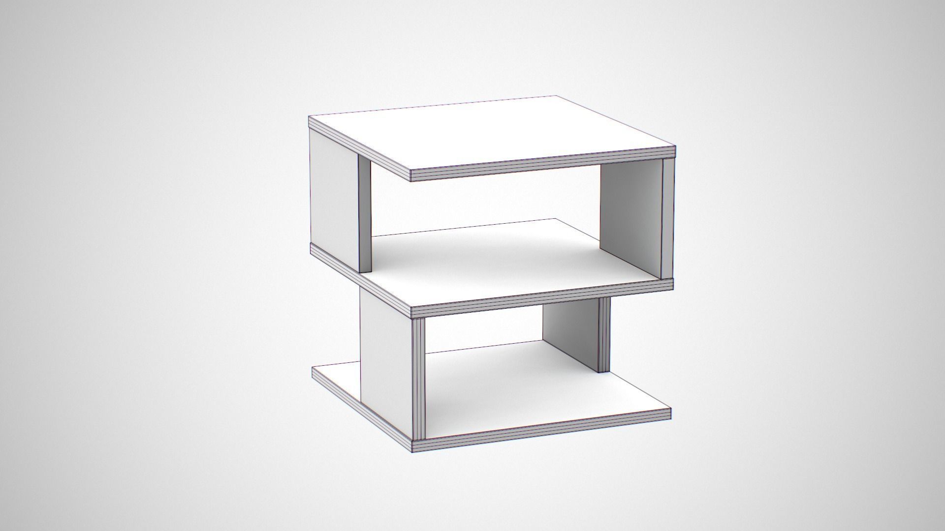 Kaiya End Table Pine finish Low-poly 3D model_7