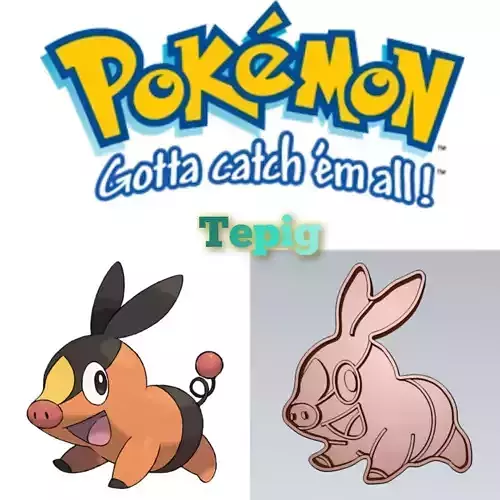 Amazing Pokemon Tepig Cookie Cutter Stamp Cake Decorating  3D model
