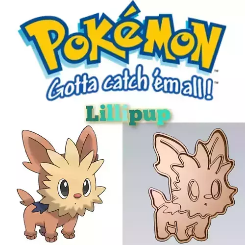 Amazing Pokemon Lillipup Cookie Cutter Stamp Cake Decorating  3D model